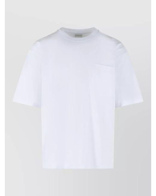 Dries Van Noten White Cotton Regular-Fit Crew-Neck Short-Sleeve T-Shirt for men