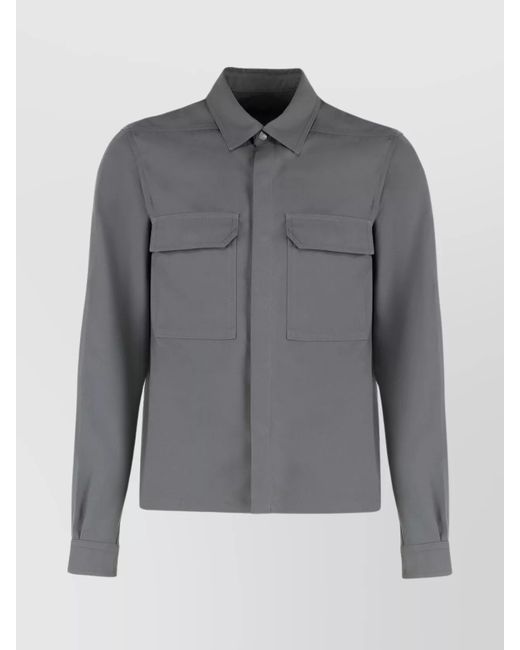 Rick Owens Gray Cotton Overshirt for men