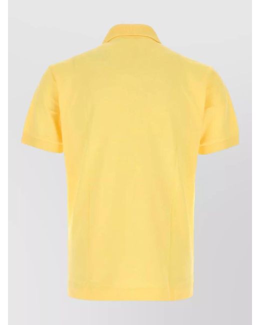 Lacoste Yellow Piquet Polo Shirt Regular Fit Short Sleeves for men