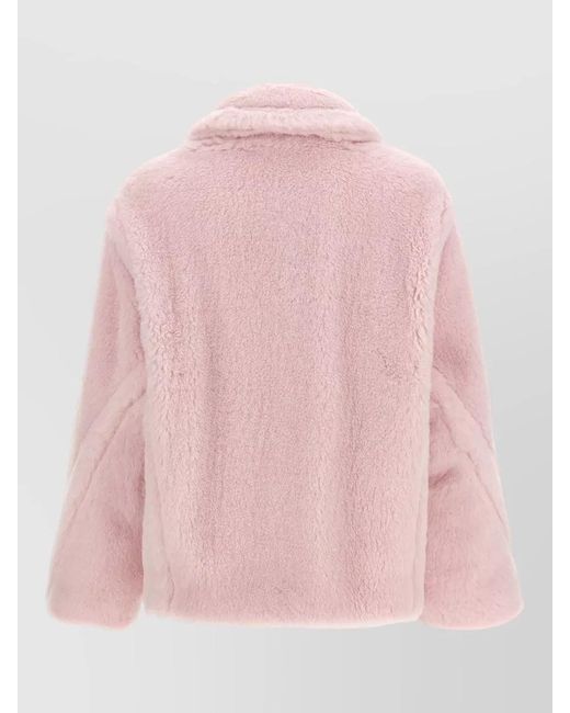 Max Mara Pink Silk Single-Breasted Short Coat