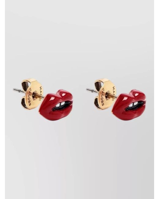 Marc Jacobs Red Enamel Stud Earrings