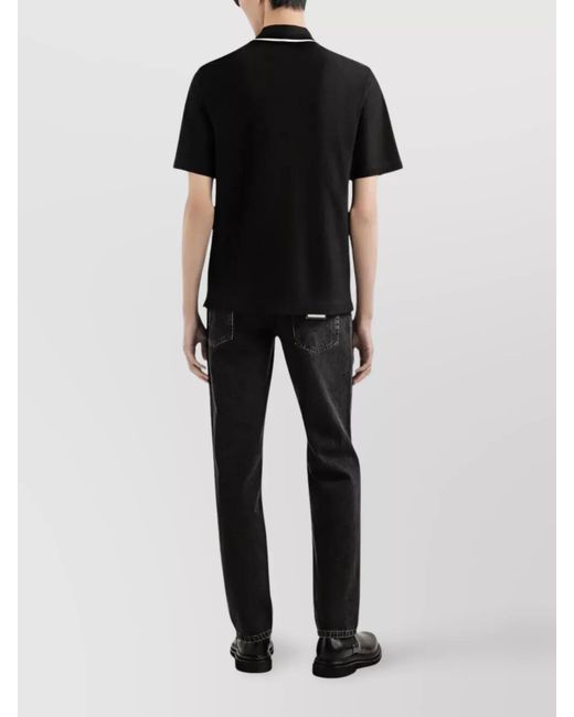 Dolce & Gabbana Black Cotton Piqué Polo Shirt for men