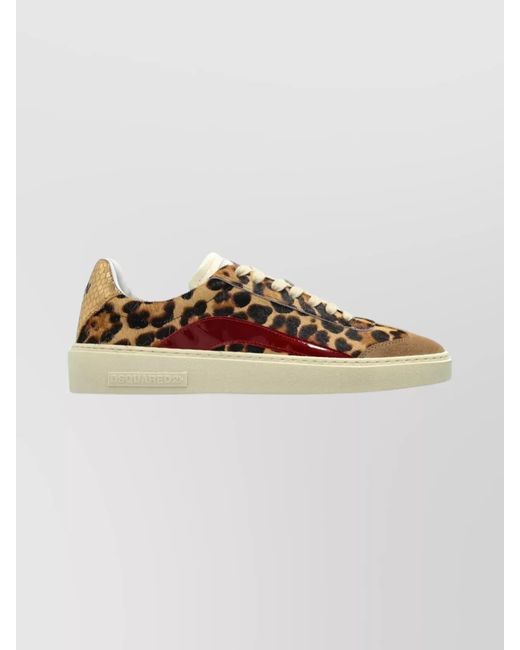 DSquared² Multicolor Leather Lace-Up Low-Top Sneakers