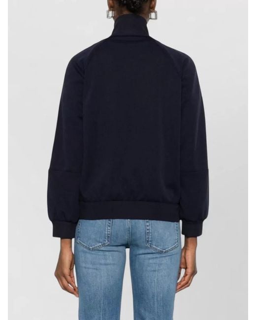 Gucci Blue High Neck Jacket Long Sleeves Stripes