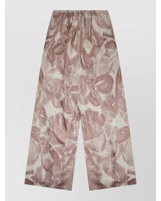 Alysi Multicolor Silk Jumpsuit Abstract Pattern Wide Leg