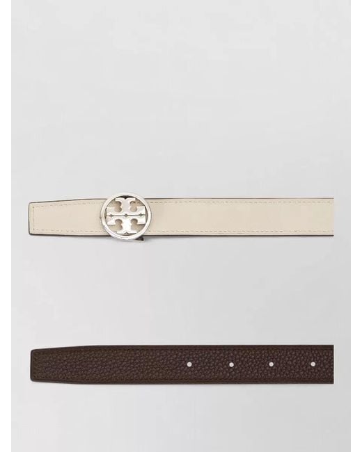 Tory Burch Natural Miller Reversible Leather Belt Adjustable
