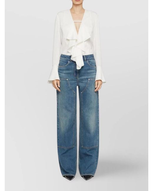Givenchy Blue Denim Wide-Leg Jeans