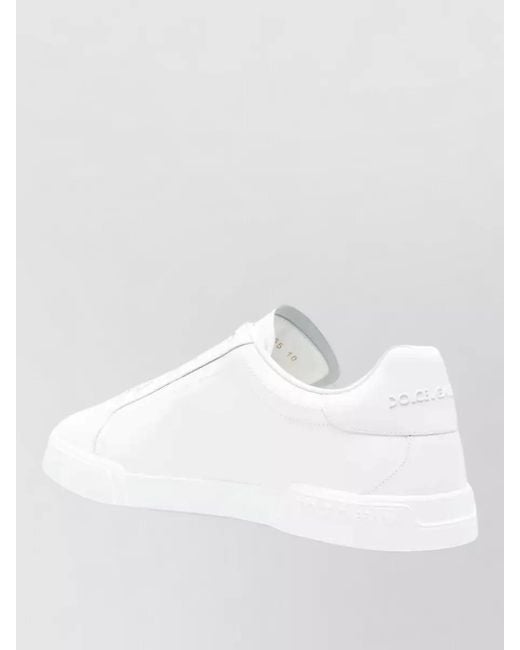 Dolce & Gabbana White Low Top Nappa Leather Sneakers for men