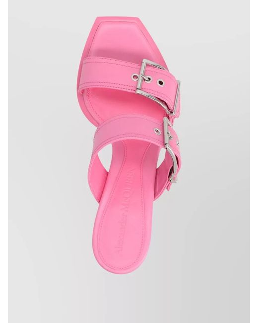 McQueen Pink Leather Sandals