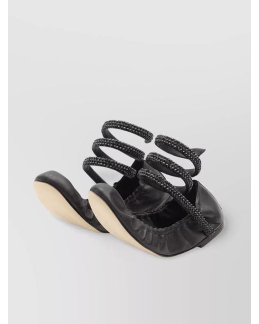 Rene Caovilla Multicolor Lambskin Crystal-Embellished Ballerina Shoes