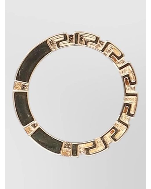 Versace Natural Bijoux Ring Engraved Geometric Pattern Finish for men