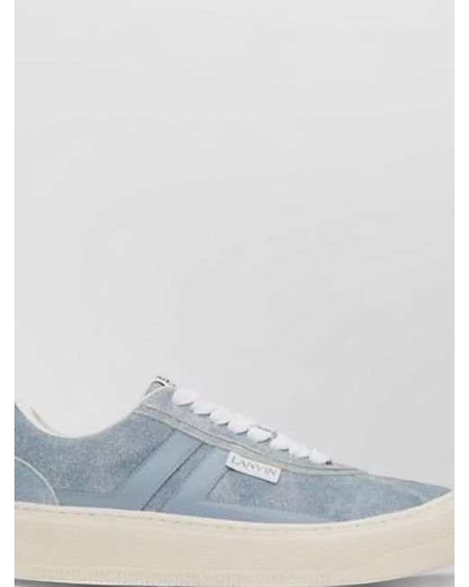 Lanvin Blue Leather Low-Top Sneakers