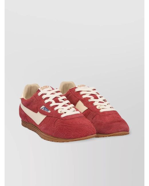 Autry Red Suede Low-Top Sneakers for men