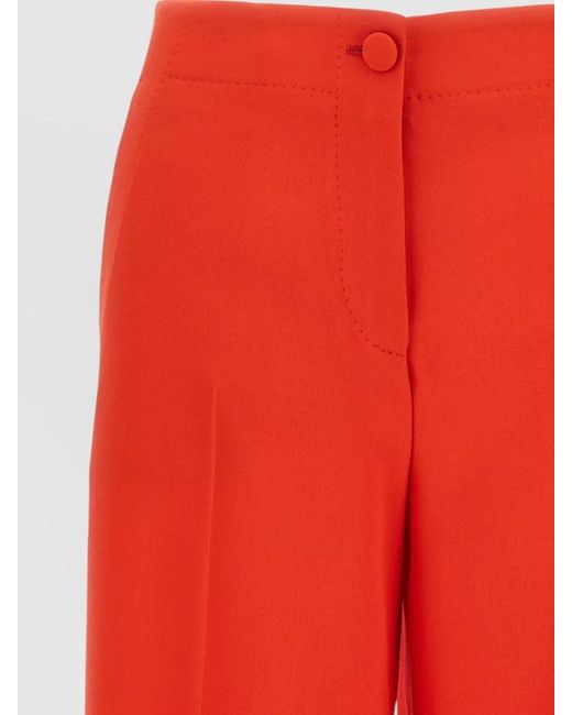 Brioni Red Camilla Wide Leg Pants Belt Loops