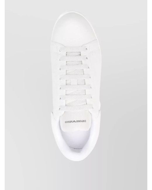 Emporio Armani Natural Leather Low-Top Sneakers for men
