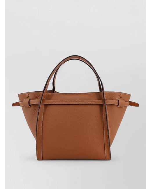 Tod's Brown T Timeless Small Leather Tote Bag