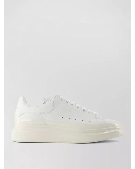 McQueen Natural Oversized Leather Sneakers Platform Sole for men
