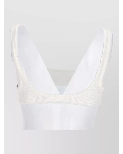 Mc2 Saint Barth White Crinkle Bikini Top