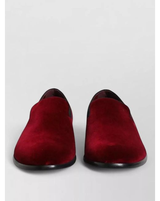Dolce & Gabbana Red Velvet Slip-On Loafers for men