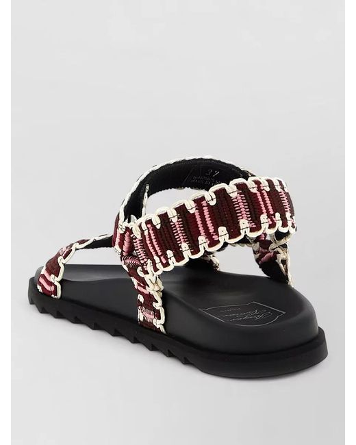 Roger Vivier Multicolor Slidy Trek Sandals Open Toe Textured Strap