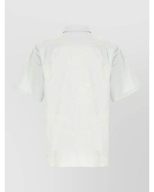 KENZO White Chambray Short-Sleeve Shirt for men