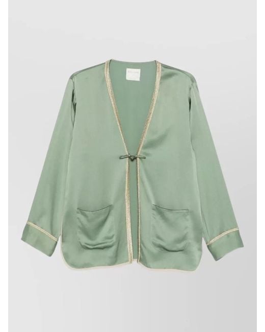 Forte_forte Green Trim Detail Kimono Jacket