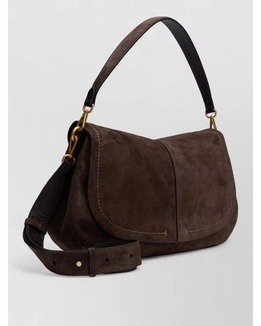 Gianni Chiarini Brown Suede Shoulder Bag Adjustable Strap