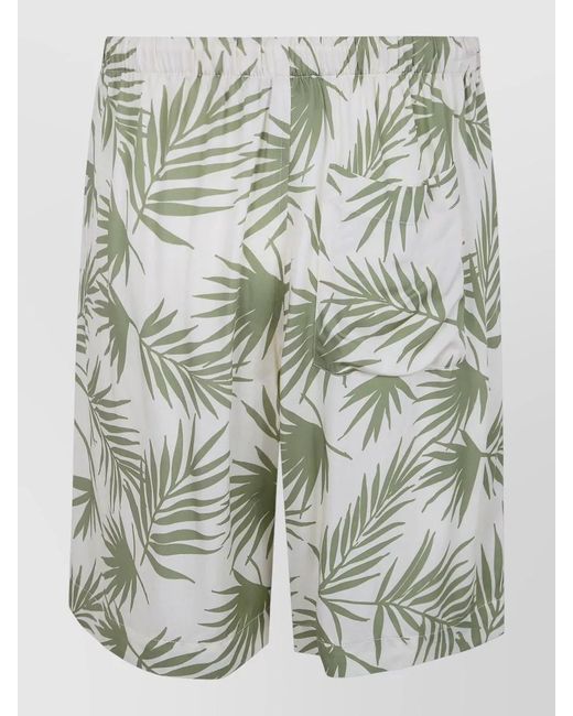 Laneus Gray Swim Shorts Tropical Print Pockets for men