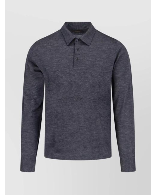 Zanone Blue Virgin Wool Crewneck Jumper for men