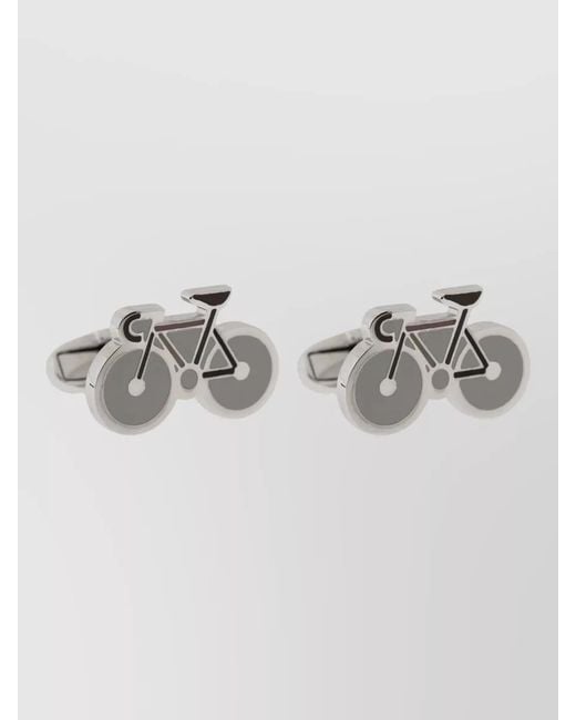 Paul Smith Metallic Cufflinks Bicycle Motif Enamel for men