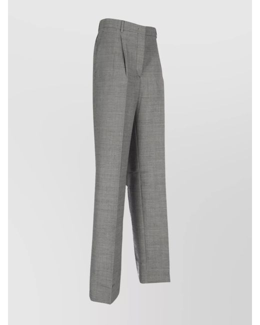 Prada Gray Wool Straight-Leg Trousers