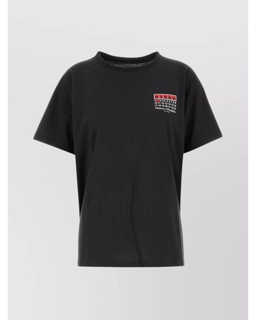 Maison Margiela Black Cotton Oversized Short-Sleeve Printed T-Shirt
