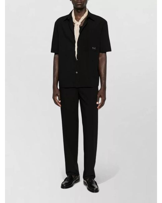 Emporio Armani Black Logo Shirt Boxy Cut Short Sleeves for men