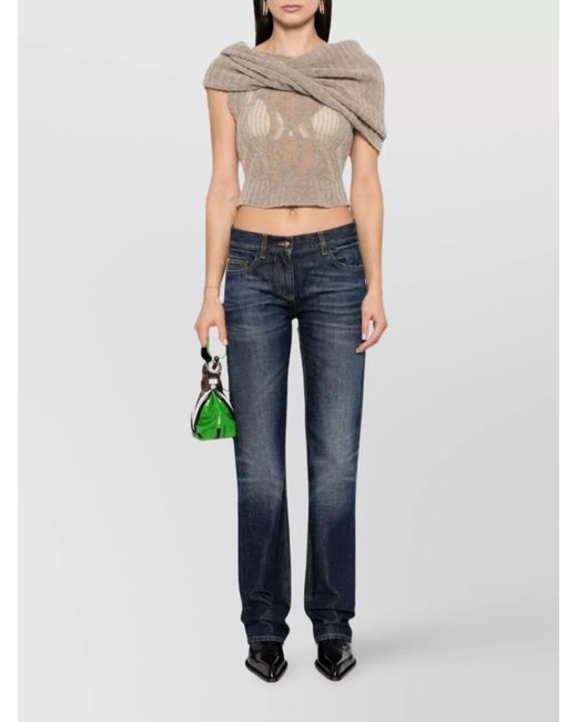 Palm Angels Blue Denim Straight-Leg Jeans