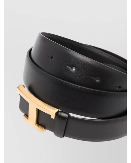 Tod's Black Leather Reversible Belt