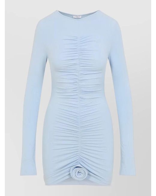 LaRevêche Blue Lillibet Sky Ruched Mini Dress