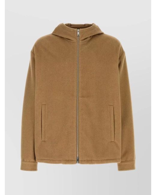 Prada Natural Wool Hooded Jacket for men