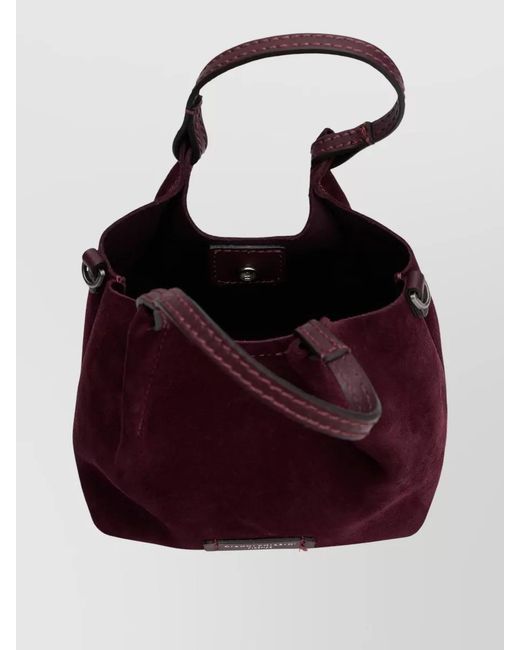 Gianni Chiarini Purple Suede Bucket Shoulder Bag Adjustable Strap