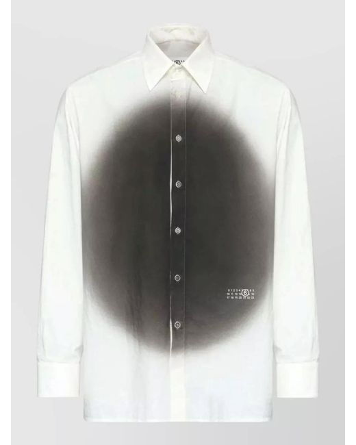 MM6 by Maison Margiela Gray Graphic Print Long-Sleeve Cotton Shirt for men