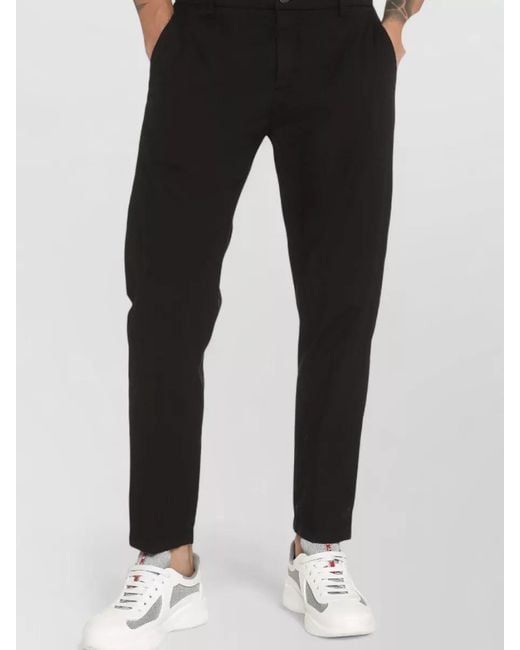 Department 5 Black Prince Chino Pants Belt Loops Pockets for men