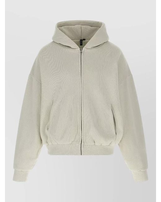 Entire studios White Cotton Zip-Up Hoodie for men
