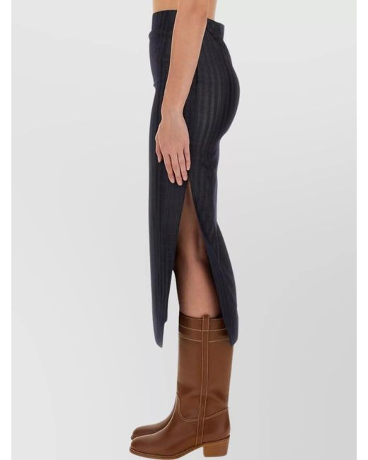Etro Gray Wool Pencil Skirt