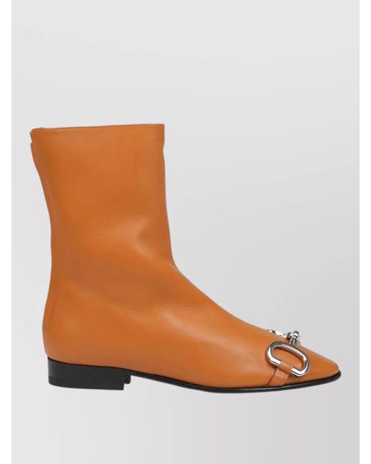 Céline Orange Leather Boots