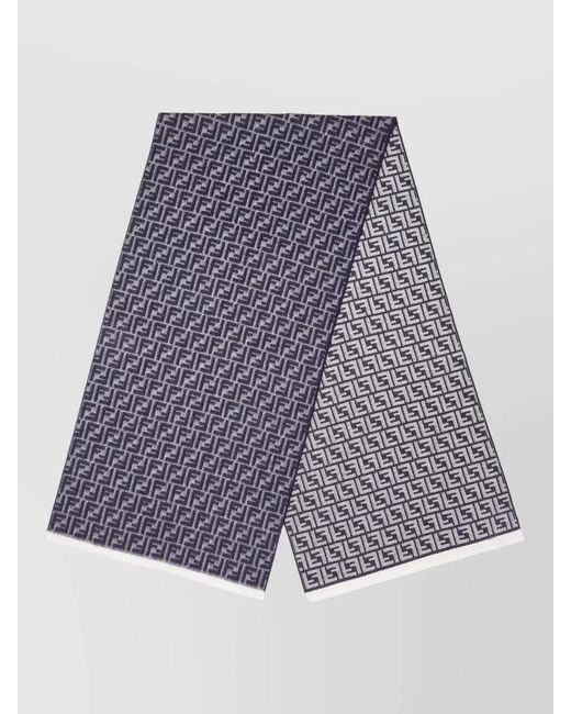 Fendi Purple Wool Scarf for men