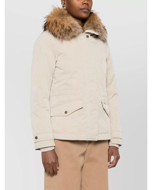 Woolrich Natural Short Down Puffer Jacket