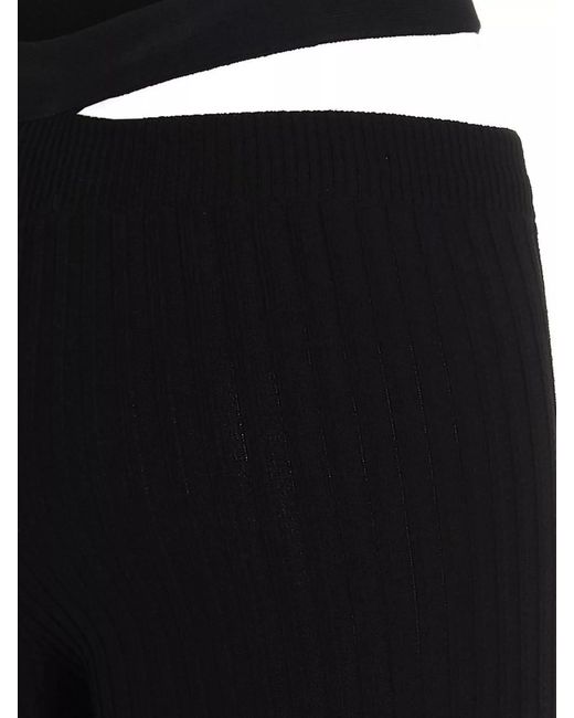 ANDREADAMO Black Ribbed Flared Trousers