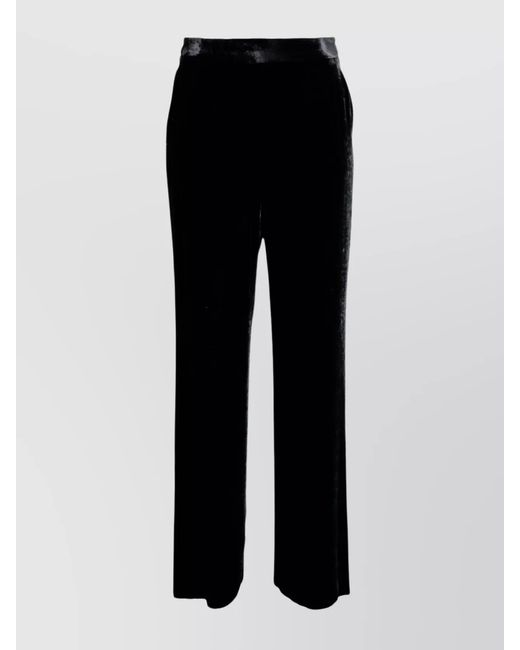 Etro Black Wide Leg Silk-Blend Palazzo Trousers