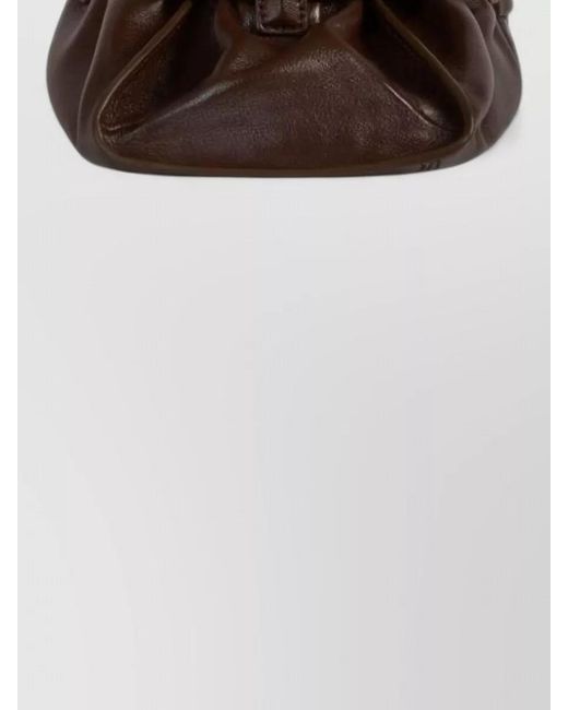 Balmain Brown Anthem Medium Leather Clutch Bag