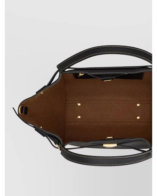 Tod's Black Small T Timeless Leather Tote Bag