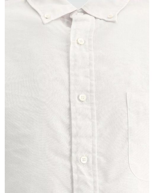 Beams Plus White Linen Casual Shirt for men